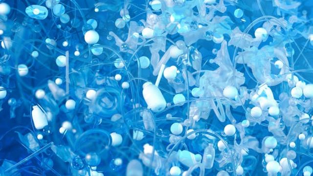 Sea plastic pollution abstract  