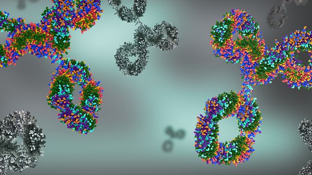 3d illustration of proteins in different colours 