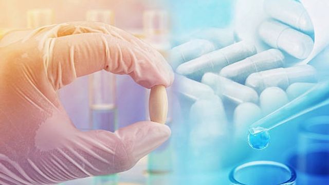 Research chemistry medicine product at science lab 